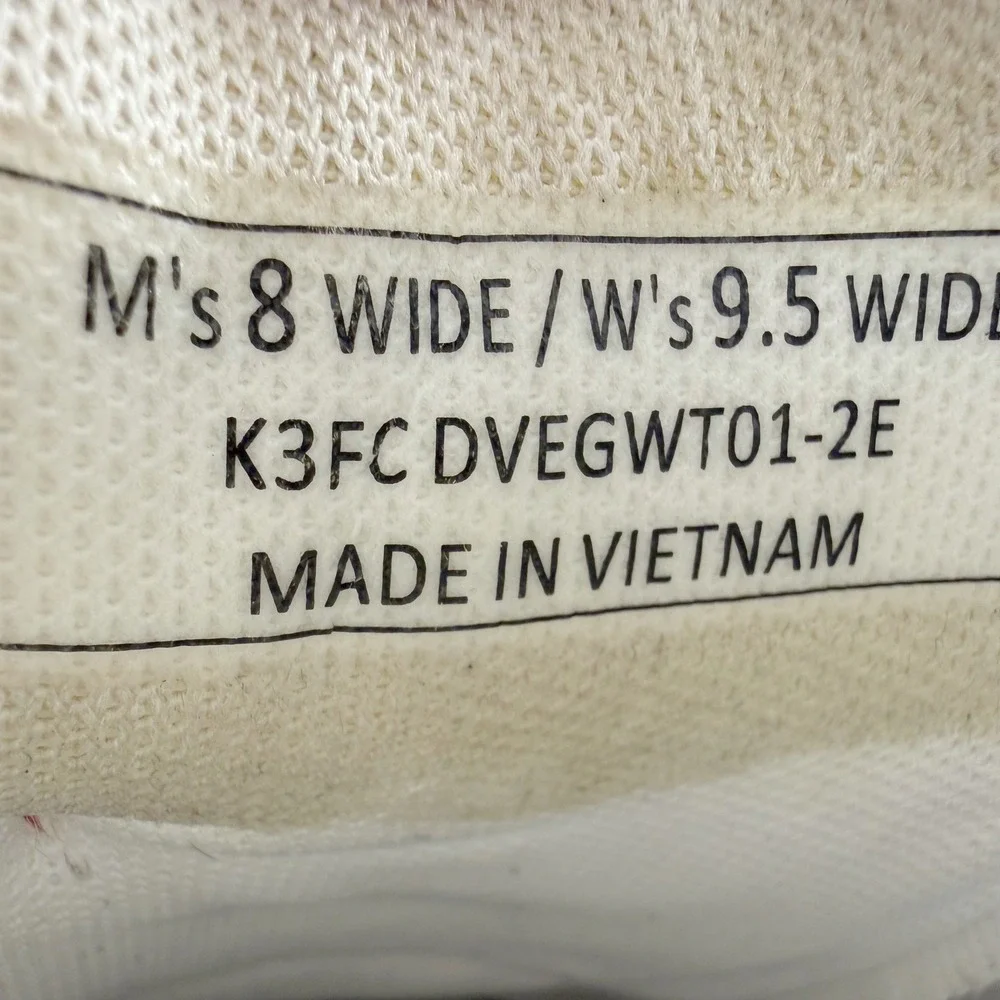 Kizik Vegas Sneakers Leather Hands Free Mens 8 W Womens 9.5 White Wide Low Top